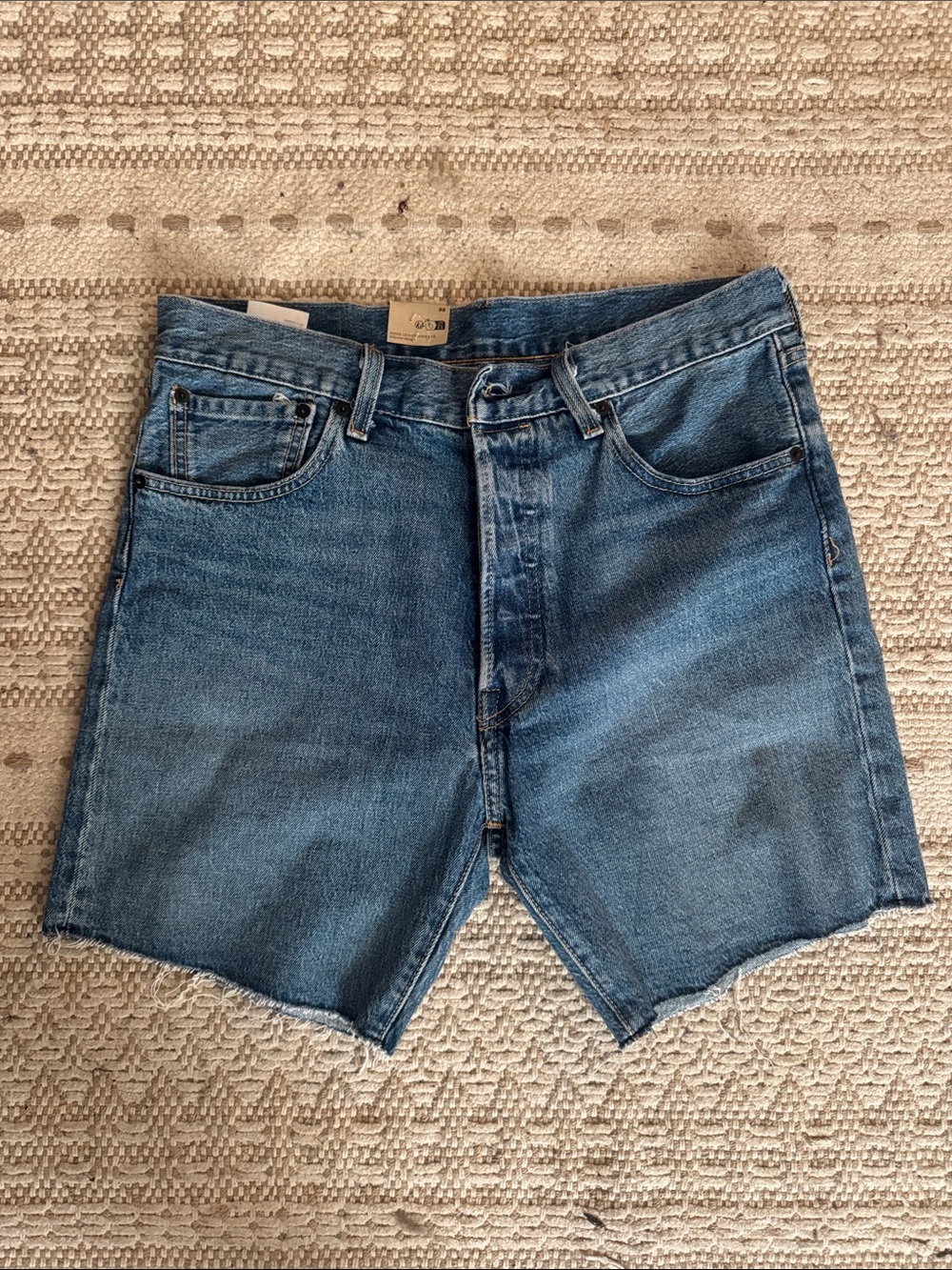 Levi's Medium Blue Cutoff Denim Shorts